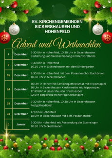 Weihnachten in beiden Gemeinden